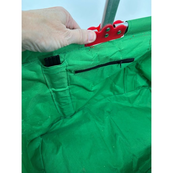 Christmas Candy Cane Trust in Jesus Collapsible Basket w/Handle Red White Green - Picture 6 of 6